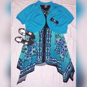 💙👗 Sharkbite hem tank dress with shrug